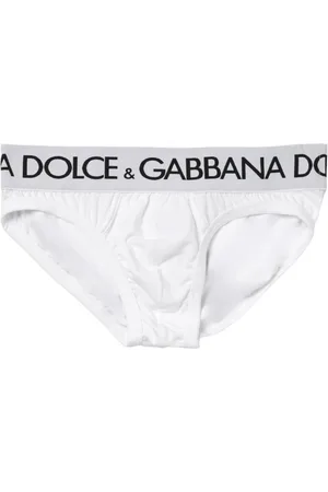 Dolce & Gabbana Underkläder, Herr, M, Läder, Logo Waistband Cotton Blend Briefs