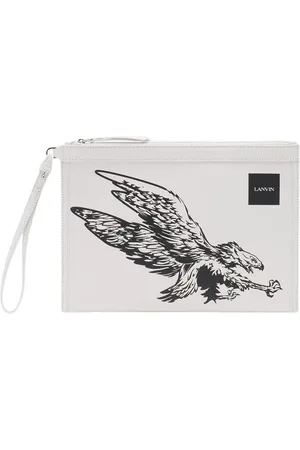 Lanvin Väska, Herr, ONE Size, Läder, Vit Läder Herr Pouch Plånbok