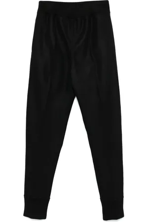 Jil Sander Byxor, Herr, L, Svarta Ullfleece Ribbade Byxor