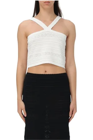 Twin-Set Topp, Dam, S, Vit Halterneck Crop Top