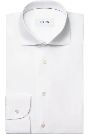 Eton Skjorta, Herr, 3Xl, Vit Stretch Skjorta Bred Spridning