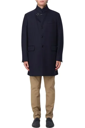 FAY Kappa, Herr, 2Xl, Klassisk Blå Överrock för Män