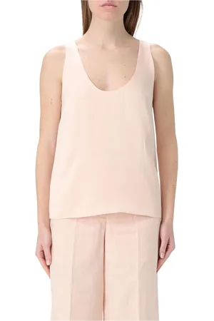 Twin-Set Topp, Dam, M, Rosa Sidensärmlös Topp