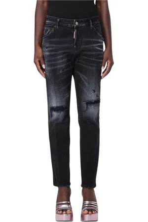 Dsquared2 Jeans, Dam, 2Xs, Bomull, Stiliga Distressed Boyfriend Jeans