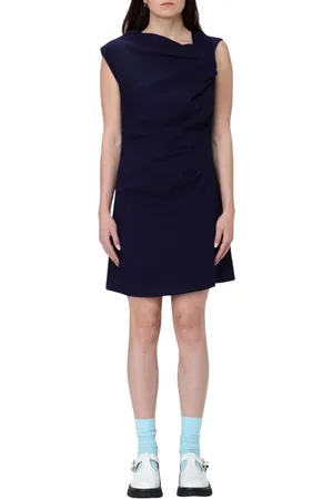 Msgm Klänning, Dam, XS, Polyester, Röd Draperad Miniklänning
