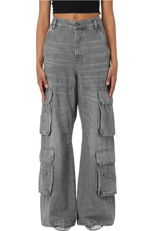 Diesel Jeans, Dam, W28, Bomull, Svarta Cargo Jeans för Kvinnor