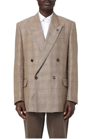 LARDINI Jacka, Herr, M, Linne, Rutig Dubbelknäppt Blazer