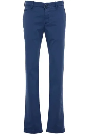 Jacob Cohen Byxor, Herr, W38, Bomull, Blå Bomull Slim Fit Chinos