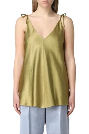 ALYSI Topp, Dam, S, Grön Sidens Tanktop