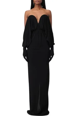 Saint Laurent Klänning, Dam, M, Elegant Svart Maxi Klänning Sweetheart Ringning