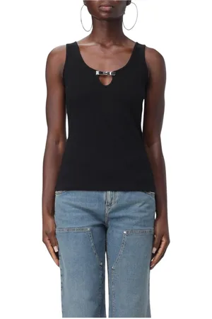 BLUMARINE Topp, Dam, M, Bomull, Räfflad nyckelhål tanktop
