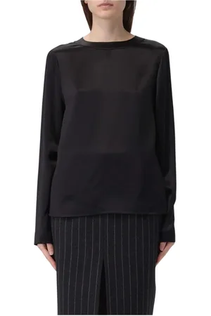 Saint Laurent Topp, Dam, S, Elegant Satinblus