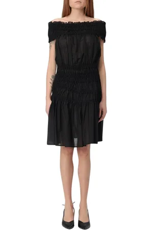 Tory Burch Klänning, Dam, XS, Bomull, Elegant Svart Smocked Miniklänning