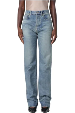 Saint Laurent Jeans, Dam, W26, Bomull, Retro Straight Leg Jeans