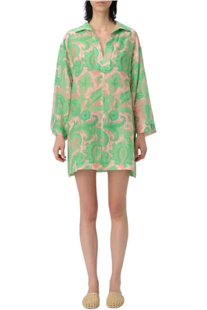 Etro Klänning, Dam, S, Linne, Rosa Paisley Mini Klänning Avslappnad Passform