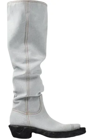 Camper Skor, Dam, 40 EU, Denim, Blå Denim Cowboy Stövlar Slouchy