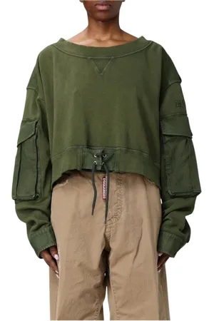 Dsquared2 Sweatshirts & Hoodies, Dam, S, Grön Logo Print Sweatshirt