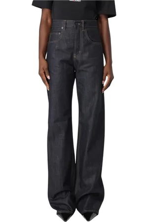 Saint Laurent Jeans, Dam, W26, Klassiska svarta wide leg jeans