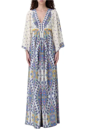 Etro Klänning, Dam, XS, Blå Paisley Maxi Klänning