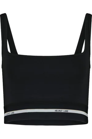 Helmut Lang Topp, Dam, XS, Bomull, Trendig Top med Ikoniska Logodetaljer