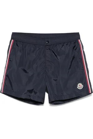 Moncler Badkläder, Herr, L, Läder, Blått Havskläder Stilfullt