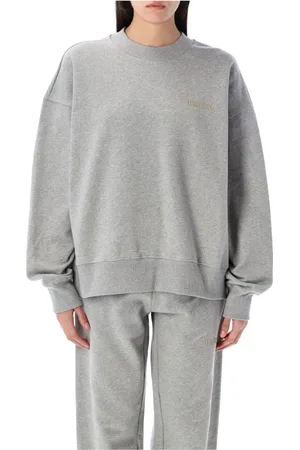 The Attico Sweatshirts & Hoodies, Dam, XS, Bomull, Grå Melange Stickat Oversize Sweatshirt