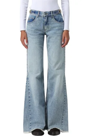 Stella McCartney Jeans, Dam, W28, Bomull, Jeans med Kedjedetaljer och Breda Ben