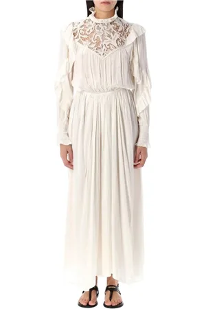 Isabel Marant Klänning, Dam, S, Elegant Ivory Lace Maxi Klänning