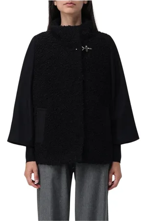 FAY Jacka, Dam, S, Läder, Svart Cape Cardigan Jacka