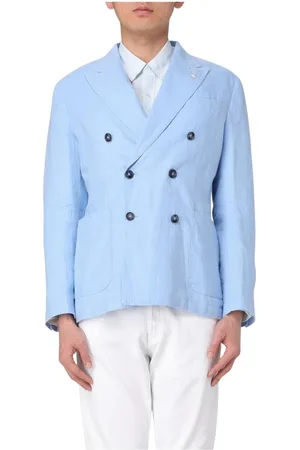 Manuel Ritz Jacka, Herr, M, Linne, Blå Dubbelknäppt Blazer