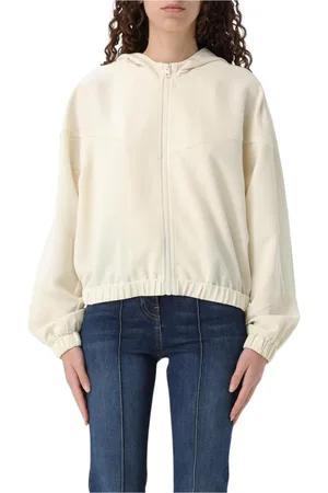 Twin-Set Sweatshirts & Hoodies, Dam, M, Svart Huva med dragkedja