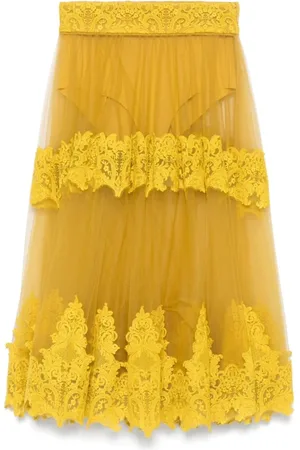 Elisabetta Franchi Kjol, Dam, M, Beige Elegant Kjol Giallo