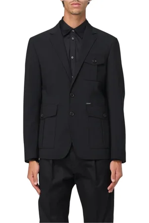 Dsquared2 Kostym, Herr, L, Svart Blazer med Notch Krage
