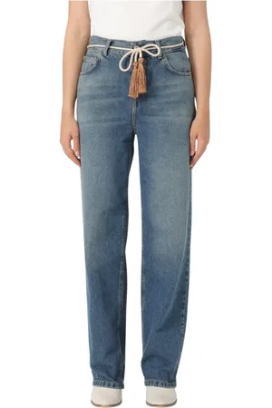 Liu Jo Jeans, Dam, W28, Bomull, Snygga Wide Leg Jeans med Rep Bälte