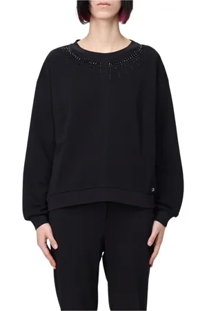 Liu Jo Sweatshirts & Hoodies, Dam, XS, Vit Logo Detalj Crewneck Sweatshirt