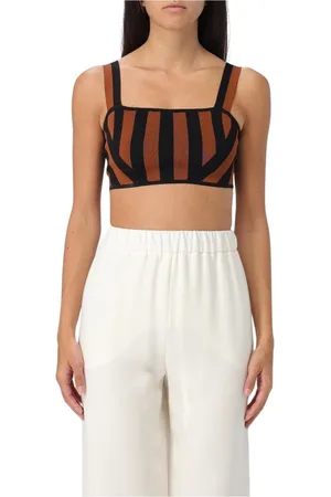 Staud Topp, Dam, M, Nylon, Brun Randig Stickad Topp