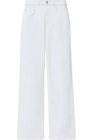 Fabiana Filippi Jeans, Dam, 3Xs, Bomull, Vita Wide Leg Byxor Kvinnor Elegant