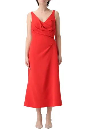ERMANNO SCERVINO Klänning, Dam, M, Röd Draperad Midi Klänning
