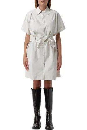 A.P.C. Klänning, Dam, S, Bomull, Vit Bältesklädd Miniklänning