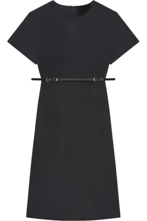 Givenchy Klänning, Dam, M, Läder, Svart läderbälte skede klänning