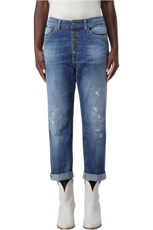 Dondup Jeans, Dam, W25, Bomull, Slitna Boyfriend Jeans Stiligt Komfort