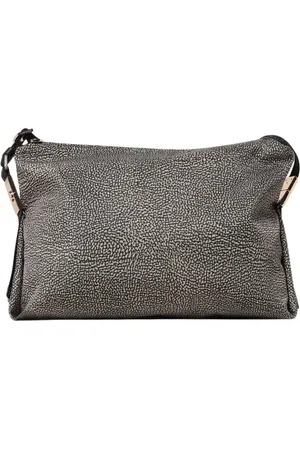 Borbonese Väska, Dam, ONE Size, Svart axelväska med texturerade detaljer