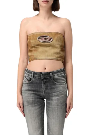 Diesel Topp, Dam, M, Denim, Denim Tube Top Cutout