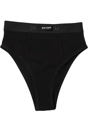 Palm Angels Badkläder, Dam, S, Bomull, Räfflad HighWaisted Briefs