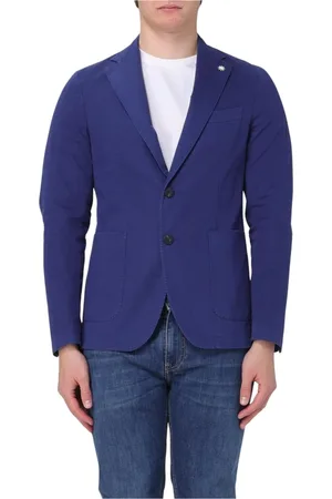 Manuel Ritz Jacka, Herr, XL, Bomull, Blå Elegant Blazer Jacka