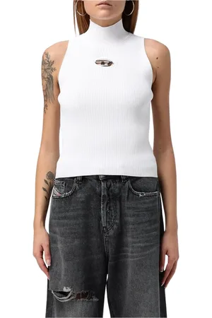 Diesel Topp, Dam, M, Modern Ribbad Ärmlös Topp