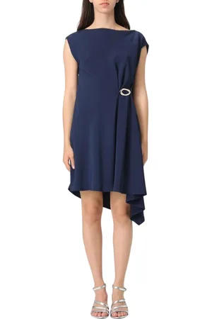 Liu Jo Klänning, Dam, XS, Elegant Vit Klänning med Asymmetrisk Nederkant