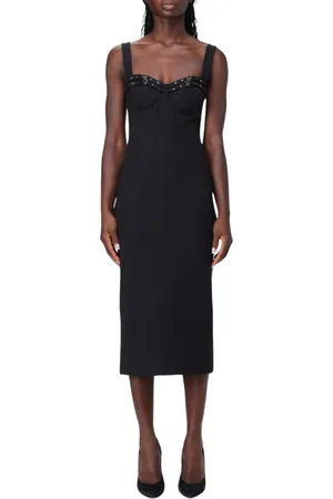 VERSACE Klänning, Dam, M, Elegant Svart Midi Klänning