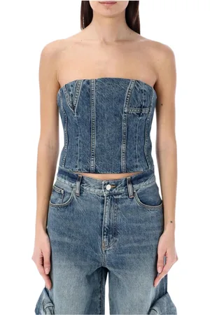 AMIRI Topp, Dam, L, Denim, Indigo Denim Korsett Topp
