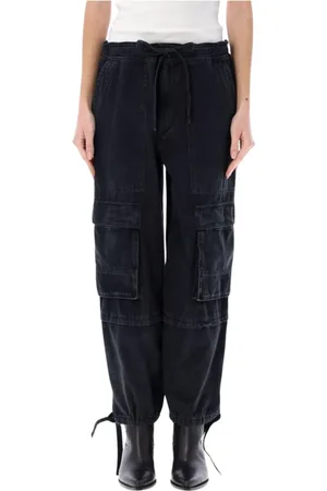 Isabel Marant Jeans, Dam, S, Svarta Cargo Byxor Avslappnad Passform